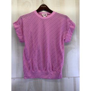 Vintage 1990s Womens Pink  Cuffed Sleeve Top Size M-CLUB USA-6754